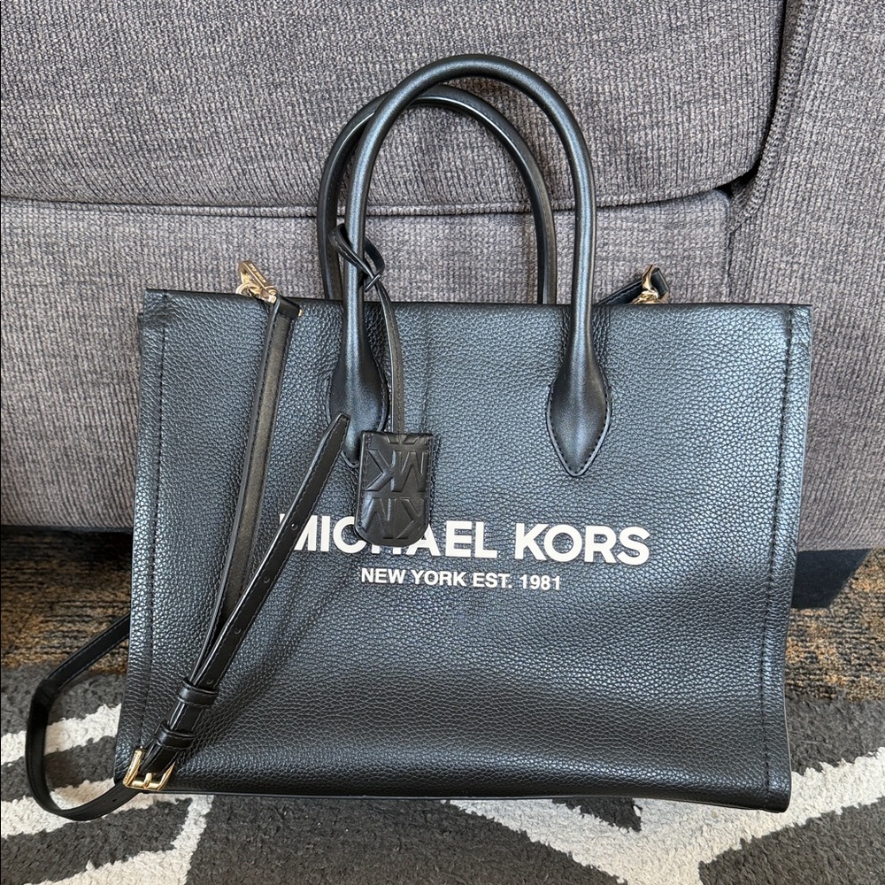 Michael Kors Black Pebbled Leather Tote